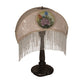 Meyda Lighting Reverse Painted 21" Mahogany Bronze Roses Fabric Table Lamp With Ivory Shade