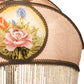Meyda Lighting Reverse Painted 21" Mahogany Bronze Roses Fabric Table Lamp With Ivory Shade