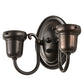 Meyda Lighting Revival 10" 2-Light Craftsman Brown Goblet Wall Sconce With White Opal Shade Glass