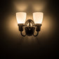 Meyda Lighting Revival 10" 2-Light Craftsman Brown Goblet Wall Sconce With White Opal Shade Glass