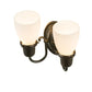 Meyda Lighting Revival 10" 2-Light Craftsman Brown Goblet Wall Sconce With White Opal Shade Glass