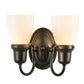 Meyda Lighting Revival 10" 2-Light Craftsman Brown Goblet Wall Sconce With White Opal Shade Glass