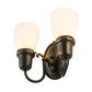 Meyda Lighting Revival 10" 2-Light Craftsman Brown Goblet Wall Sconce With White Opal Shade Glass