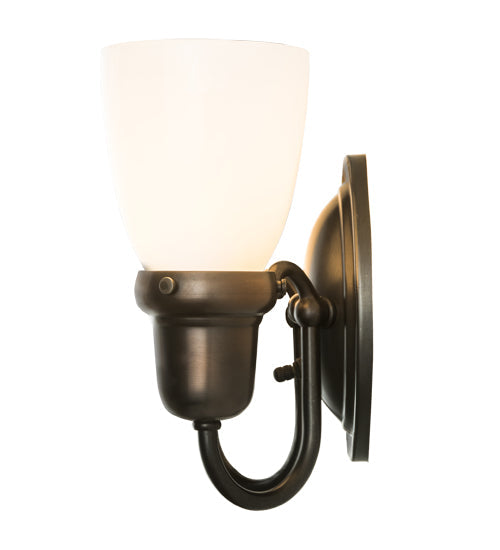 Meyda Lighting Revival 10" 2-Light Craftsman Brown Goblet Wall Sconce With White Opal Shade Glass