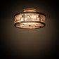 Meyda Lighting Revival 12" 2-Light Nickel Powder Coat Deco Flush Mount Light With Silver Mica Shade Glass