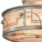 Meyda Lighting Revival 12" 2-Light Nickel Powder Coat Deco Flush Mount Light With Silver Mica Shade Glass