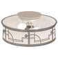 Meyda Lighting Revival 12" 2-Light Raw Steel Deco Flush Mount Light With White Statuario Idalight Shade Glass