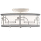 Meyda Lighting Revival 12" 2-Light Raw Steel Deco Flush Mount Light With White Statuario Idalight Shade Glass