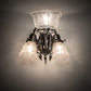 Meyda Lighting Revival 12" 3-Light Craftsman Brown Gas & Electric Wall Sconce With Textured Clear Shade Glass