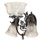 Meyda Lighting Revival 12" 3-Light Craftsman Brown Gas & Electric Wall Sconce With Textured Clear Shade Glass