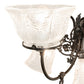 Meyda Lighting Revival 12" 3-Light Craftsman Brown Gas & Electric Wall Sconce With Textured Clear Shade Glass