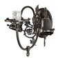 Meyda Lighting Revival 12" 3-Light Craftsman Brown Gas & Electric Wall Sconce With Textured Clear Shade Glass