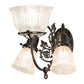 Meyda Lighting Revival 12" 3-Light Craftsman Brown Gas & Electric Wall Sconce With Textured Clear Shade Glass