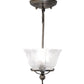 Meyda Lighting Revival 12" Antique Brass Auburn Wheat Gas Reproduction Semi-flush Mount Light With Clear Shade Glass