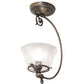 Meyda Lighting Revival 12" Antique Brass Auburn Wheat Gas Reproduction Semi-flush Mount Light With Clear Shade Glass