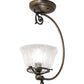 Meyda Lighting Revival 12" Antique Brass Auburn Wheat Gas Reproduction Semi-flush Mount Light With Clear Shade Glass