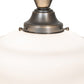 Meyda Lighting Revival 12" Antique Brass Schoolhouse Flush Mount Light With White Opal Traditional Globe Shade Glass