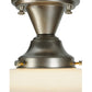 Meyda Lighting Revival 12" Brushed Nickel Schoolhouse Semi-flush Mount Ceiling Light With White Traditional Globe Shade Glass