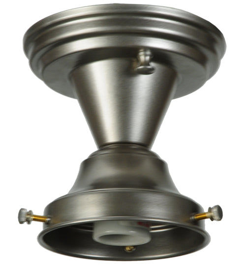 Meyda Lighting Revival 12" Brushed Nickel Schoolhouse Semi-flush Mount Ceiling Light With White Traditional Globe Shade Glass