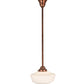 Meyda Lighting Revival 12" Copper Schoolhouse Pendant Light With White Opal Traditional Globe Shade Glass