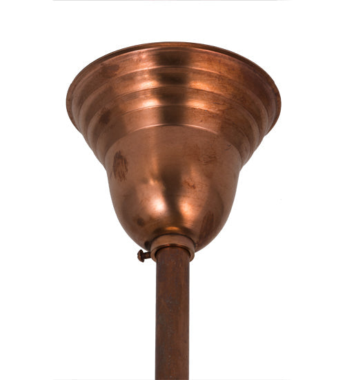 Meyda Lighting Revival 12" Copper Schoolhouse Pendant Light With White Opal Traditional Globe Shade Glass