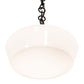 Meyda Lighting Revival 12" Craftsman Brown Schoolhouse Pendant Light With White Opal Shade Glass