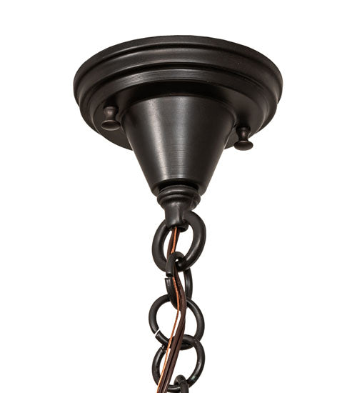 Meyda Lighting Revival 12" Craftsman Brown Schoolhouse Pendant Light With White Opal Shade Glass