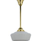 Meyda Lighting Revival 12" Polished Brass Schoolhouse Pendant Light With White Opal Globe Shade Glass