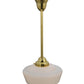 Meyda Lighting Revival 12" Polished Brass Schoolhouse Pendant Light With White Opal Globe Shade Glass