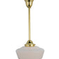 Meyda Lighting Revival 12" Polished Brass Schoolhouse Pendant Light With White Opal Globe Shade Glass