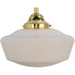 Meyda Lighting Revival 12" Polished Brass Schoolhouse Pendant Light With White Opal Globe Shade Glass
