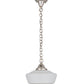 Meyda Lighting Revival 12" Polished Nickel Schoolhouse Pendant Light With White Traditional Globe Shade Glass