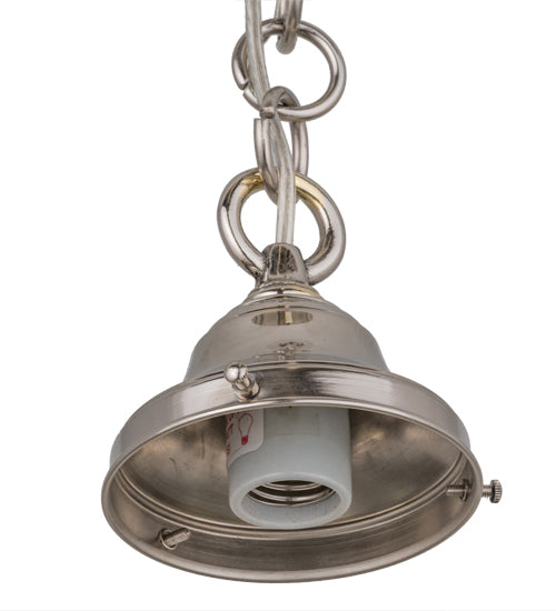Meyda Lighting Revival 12" Polished Nickel Schoolhouse Pendant Light With White Traditional Globe Shade Glass