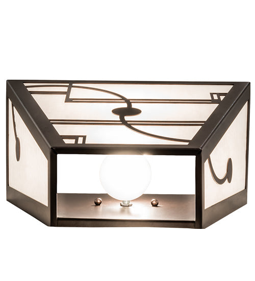 Meyda Lighting Revival 13" 2-Light Mahogany Bronze Deco Wall Sconce With White Art Shade Glass