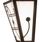 Meyda Lighting Revival 13" 2-Light Mahogany Bronze Deco Wall Sconce With White Art Shade Glass