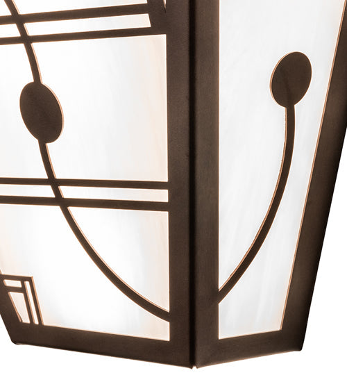 Meyda Lighting Revival 13" 2-Light Mahogany Bronze Deco Wall Sconce With White Art Shade Glass