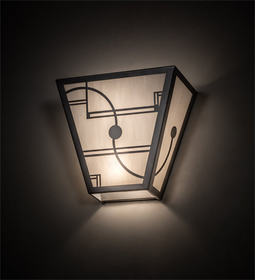 Meyda Lighting Revival 13" 2-Light Nickel Deco Wall Sconce With White Art Shade Glass