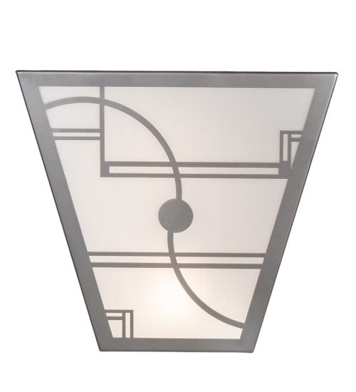 Meyda Lighting Revival 13" 2-Light Nickel Deco Wall Sconce With White Art Shade Glass