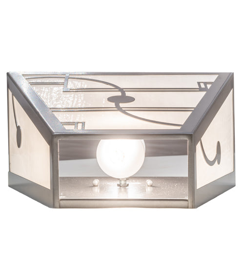 Meyda Lighting Revival 13" 2-Light Nickel Deco Wall Sconce With White Art Shade Glass