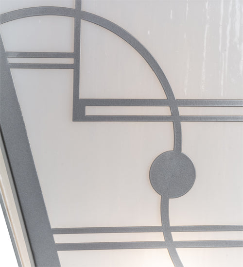 Meyda Lighting Revival 13" 2-Light Nickel Deco Wall Sconce With White Art Shade Glass