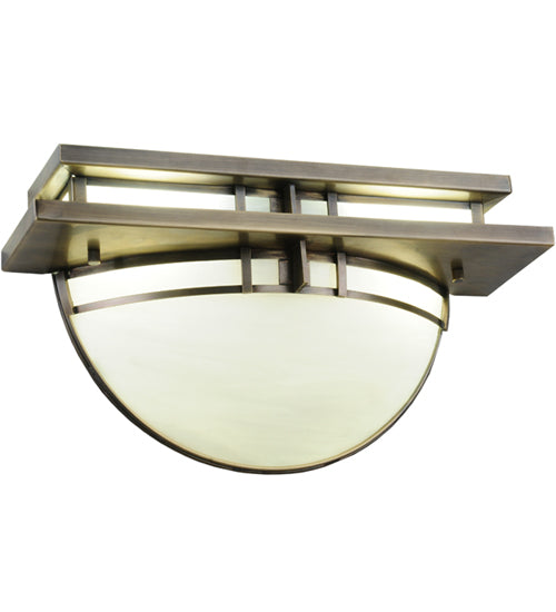 Meyda Lighting Revival 14" 2-Light Antique Brass Deco Wall Sconce With White Shade