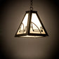 Meyda Lighting Revival 14" Nickel Deco Mini Pendant Light With White Art Shade Glass