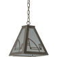 Meyda Lighting Revival 14" Nickel Deco Mini Pendant Light With White Art Shade Glass