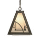 Meyda Lighting Revival 14" Nickel Deco Mini Pendant Light With White Art Shade Glass