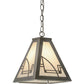 Meyda Lighting Revival 14" Nickel Deco Mini Pendant Light With White Art Shade Glass