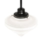 Meyda Lighting Revival 14" Textured Black Schoolhouse Pendant Light With White Opal Shade Glass