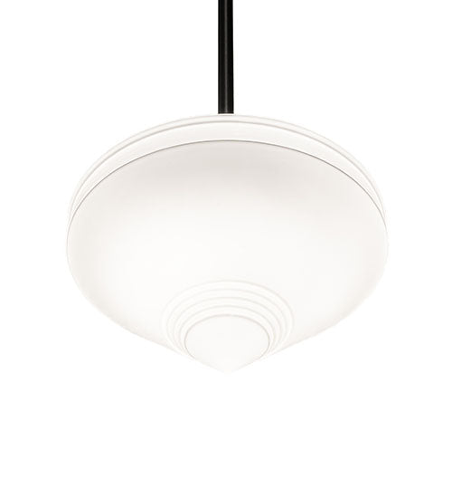 Meyda Lighting Revival 14" Textured Black Schoolhouse Pendant Light With White Opal Shade Glass