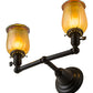 Meyda Lighting Revival 15" 2-Light Craftsman Brown Chelsea Favrile Wall Sconce With Gold & Yellow Iridescent Shade Glass
