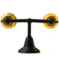 Meyda Lighting Revival 15" 2-Light Craftsman Brown Chelsea Favrile Wall Sconce With Gold & Yellow Iridescent Shade Glass