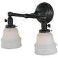 Meyda Lighting Revival 15" 2-Light Craftsman Brown Chelsea Garland Wall Sconce With White Shade Glass